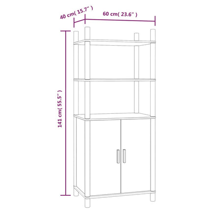 Credenza 60x40x141 cm in Legno Multistrato