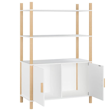 Credenza Bianca 80x40x121 cm in Legno Multistrato