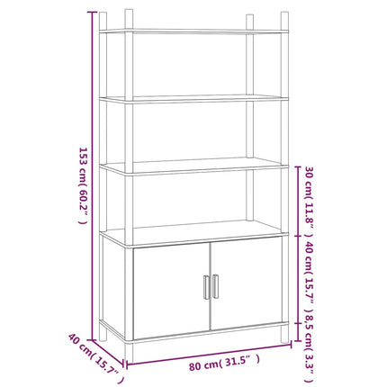 Credenza 80x40x153 cm in Legno Multistrato