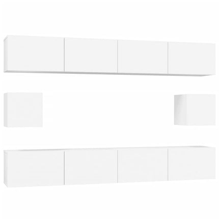 Set di Mobili Porta TV 6 pz Bianco in Legno Multistrato