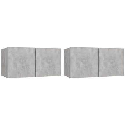 Set di Mobili Porta TV 4 pz Grigio Cemento in Legno Multistrato