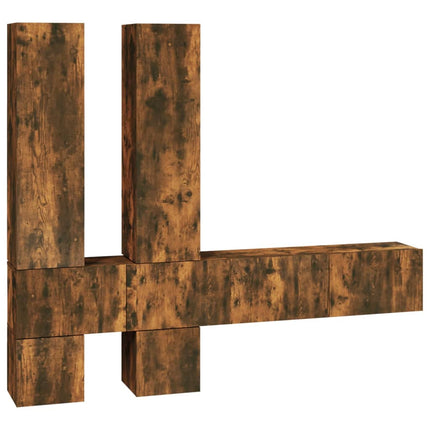Mobile Porta TV a Parete Rovere Fumo in Legno Multistrato
