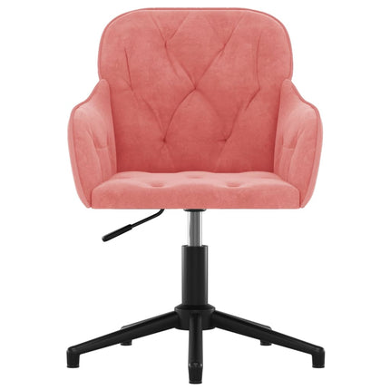 Sedia Girevole da Ufficio Rosa in Velluto