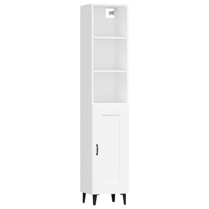 Credenza Bianca 34,5x34x180 cm in Legno Multistrato