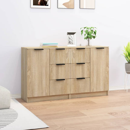 Credenze 2 pz Rovere Sonoma 60x30x70 cm in Legno Multistrato