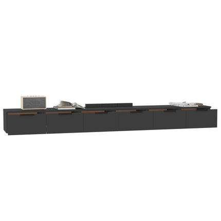 Mobili a Parete 2 pz Nero 102x30x20 cm in Legno Multistrato