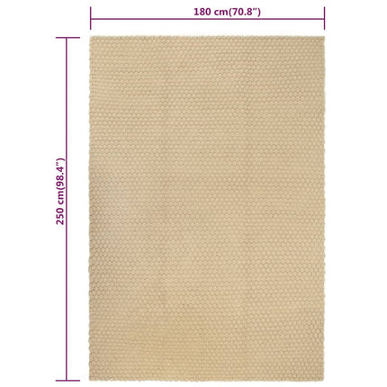 Tappeto Rettangolare Naturale 180x250 cm in Cotone