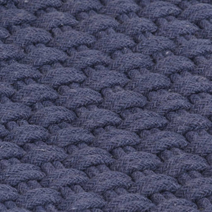 Tappeto Rettangolare Blu Marino 200x300 cm in Cotone