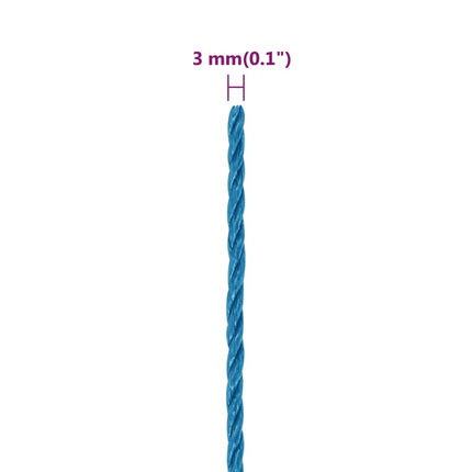 Corda da Lavoro Blu 3 mm 100 m in Polipropilene
