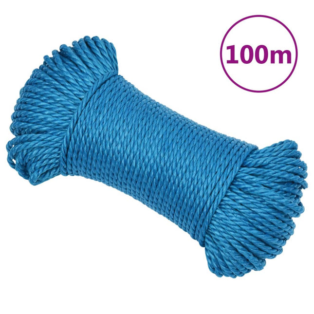 Corda da Lavoro Blu 6 mm 100 m in Polipropilene