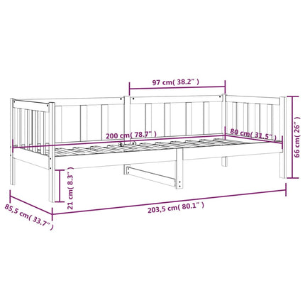 Dormeuse Ambra 80x200 cm in Legno Massello di Pino