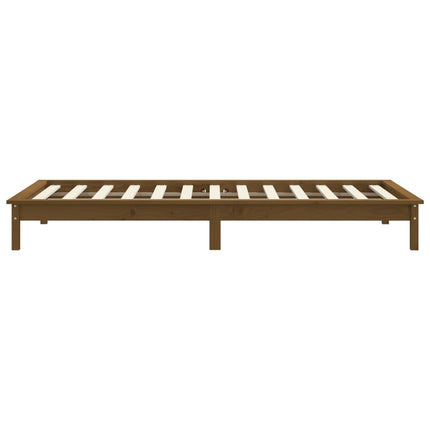Giroletto senza Materasso Marrone Ambra Single Legno Massello
