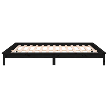 Giroletto con LED Nero 200x200 cm in Legno Massello