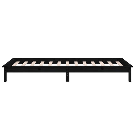 Giroletto con LED Nero 90x190 cm Single in Legno Massello