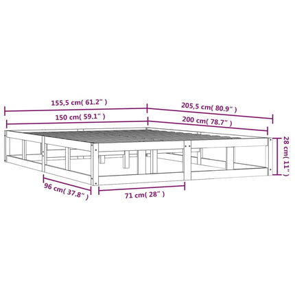 Giroletto Bianco 150x200 cm King in Legno Massello