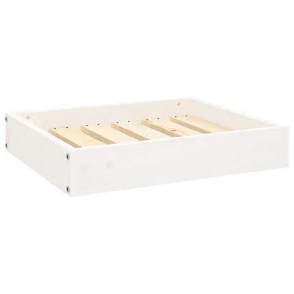 Cuccia per Cani Bianca 51,5x44x9 cm in Legno Massello di Pino