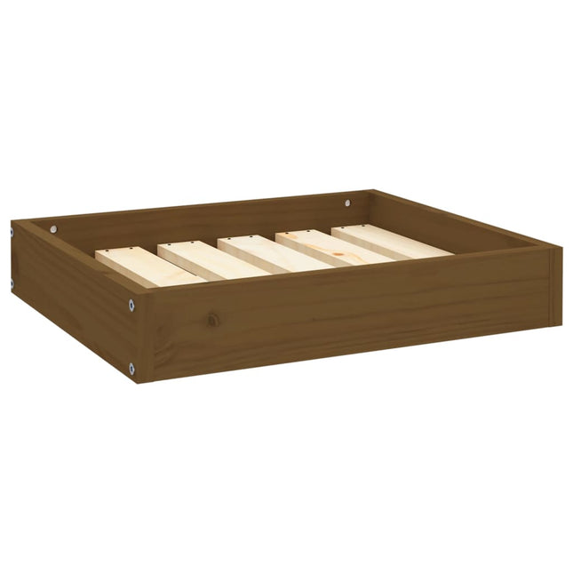 Cuccia per Cani Ambrata 51,5x44x9 cm in Legno Massello di Pino