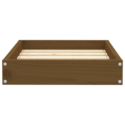 Cuccia per Cani Ambrata 51,5x44x9 cm in Legno Massello di Pino