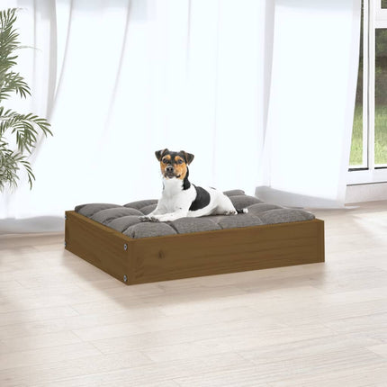 Cuccia per Cani Ambrata 51,5x44x9 cm in Legno Massello di Pino