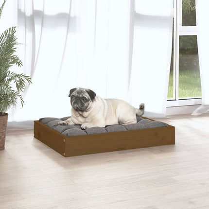 Cuccia per Cani Ambrata 61,5x49x9 cm in Legno Massello di Pino