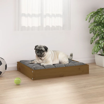 Cuccia per Cani Ambrata 61,5x49x9 cm in Legno Massello di Pino