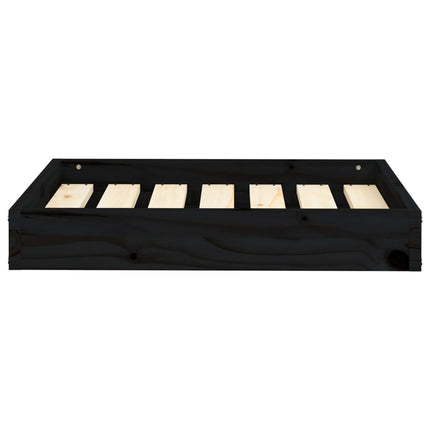 Cuccia per Cani Nera 61,5x49x9 cm in Legno Massello di Pino