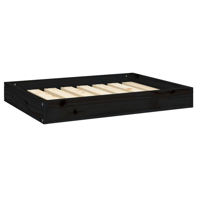 Cuccia per Cani Nera 71,5x54x9 cm in Legno Massello di Pino