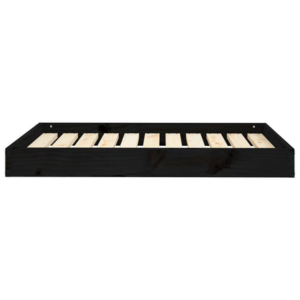 Cuccia per Cani Nera 91,5x64x9 cm in Legno Massello di Pino
