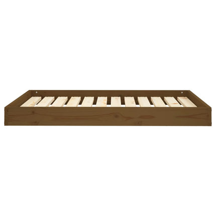 Cuccia per Cani Ambrata 101,5x74x9 cm in Legno Massello di Pino