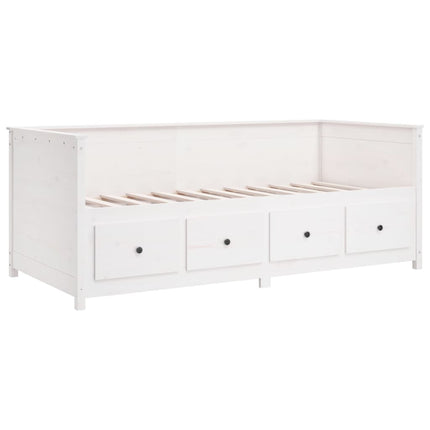 Dormeuse senza Materasso Bianca 80x200 cm Legno Massello Pino