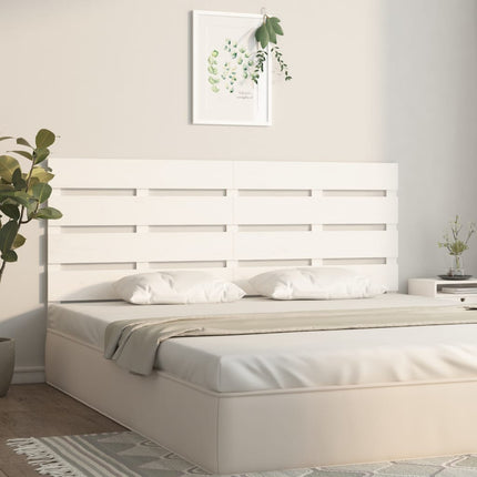 Testiera per Letto Bianca 135x3x80 cm in Legno Massello di Pino
