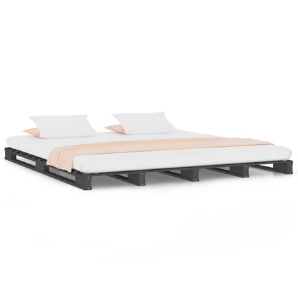 Letto a Pallet Grigio 120x190 cm Small Double Legno di Pino