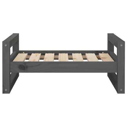 Cuccia per Cani Grigia 65,5x50,5x28cm in Legno Massello di Pino