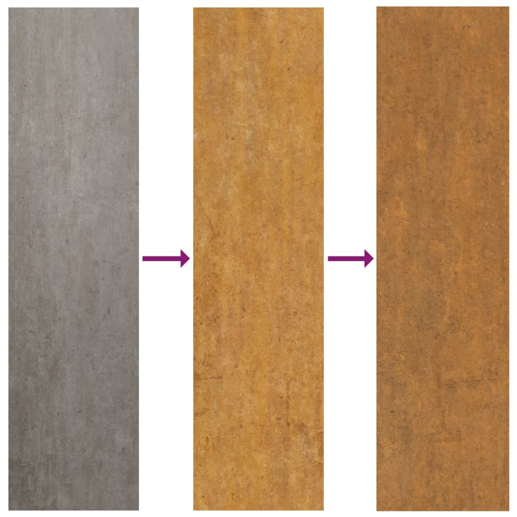 Bordure per Prato 50 pz 10x103 cm Flessibili in Acciaio Corten
