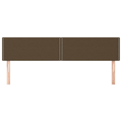 Testiera 2 pz Marrone Scuro 90x5x78/88 cm in Tessuto
