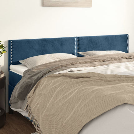Testiere 2 pz Blu Scuro 100x5x78/88 cm in Velluto