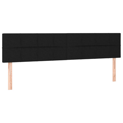 Testiera 2 pz Nera 90x5x78/88 cm in Tessuto