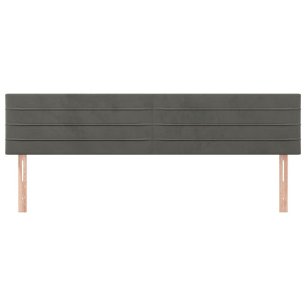 Testiera 2 pz Grigio Scuro 80x5x78/88 cm in Velluto