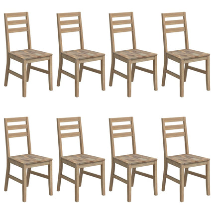 Sedie da Pranzo 8 pz in Legno Massello di Acacia