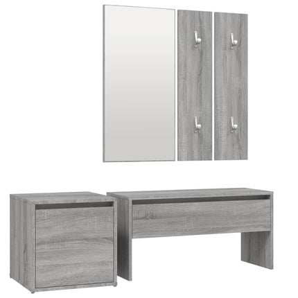 Set di Mobili da Corridoio Grigio Sonoma in Legno Multistrato