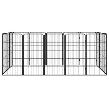 Box Cani 16 Pannelli Nero 50x100 cm Acciaio Verniciato Polvere