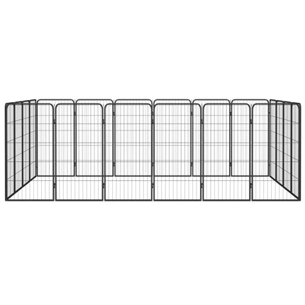 Box Cani 20 Pannelli Nero 50x100 cm Acciaio Verniciato Polvere