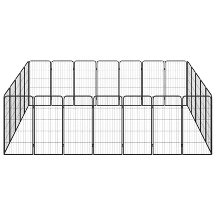 Box Cani 24 Pannelli Nero 50x100 cm Acciaio Verniciato Polvere