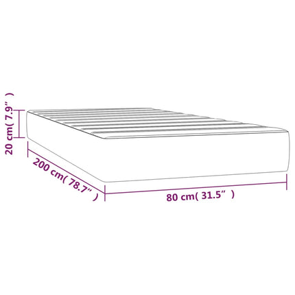 Materasso a Molle Insacchettate Nero 80x200x20 cm in Similpelle