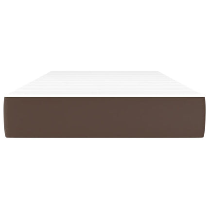 Materasso a Molle Marrone 90x200x20 cm in Similpelle