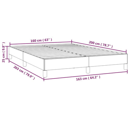 Giroletto senza Materasso Grigio Scuro 160x200 cm Tessuto