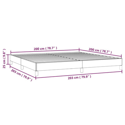 Giroletto senza Materasso Grigio Scuro 200x200 cm Tessuto