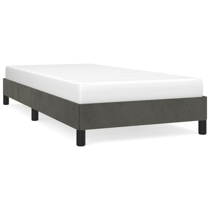 Giroletto senza Materasso Grigio Scuro 90x190 cm Velluto