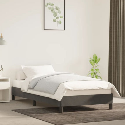 Giroletto senza Materasso Grigio Scuro 90x190 cm Velluto