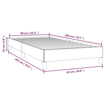 Giroletto senza Materasso Grigio Scuro 90x200 cm Velluto
